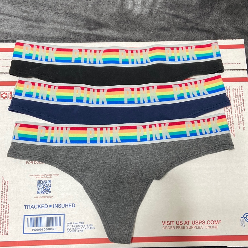 3 pink Thongs